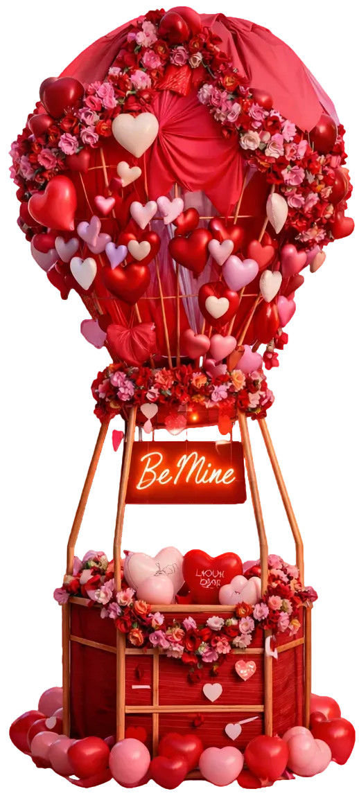 Balão de ar quente decorativo para dia dos namorados